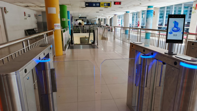 KAI Sumut ujicoba Teknologi Face Recognition Boarding Gate di Stasiun Medan.