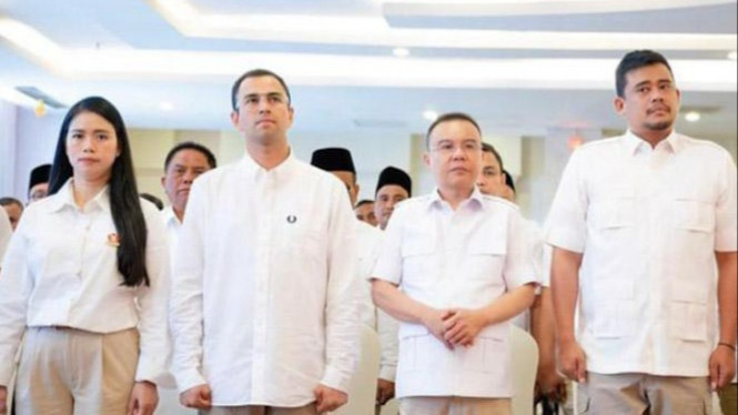 Raffi Ahmad hadiri konsolidasi Partai Gerindra di Medan.