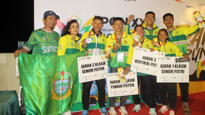 Kontingen lari Trail Sumut di PON 2024.