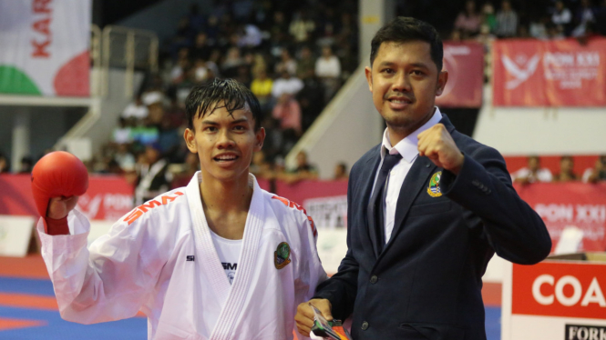 Serda Muhammad Tegar Januar, raih medali emas karate PON 2024.