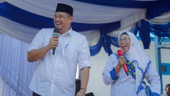 Calon Gubernur Sumut nomor urut 1, Bobby Nasution saat kampanye di Kabupaten Madina.