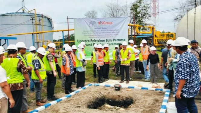 Peletakan batu pertama proyek BioCNG BioMethane di pabrik sawit PT Tolan Tiga Indonesia (SIPEF Group).