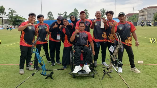 Atlet para panahan Sumut tampil di Peparnas 2024.