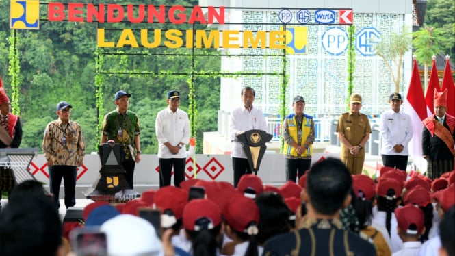 Presiden RI, Joko Widodo resmikan Bendungan Lau Simeme Kecamatan Sibiru-biru, Kabupaten Deliserdang.