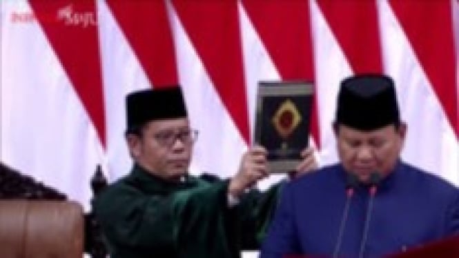 Prabowo Subianto mengucapkan sumpah sebagai Presiden RI