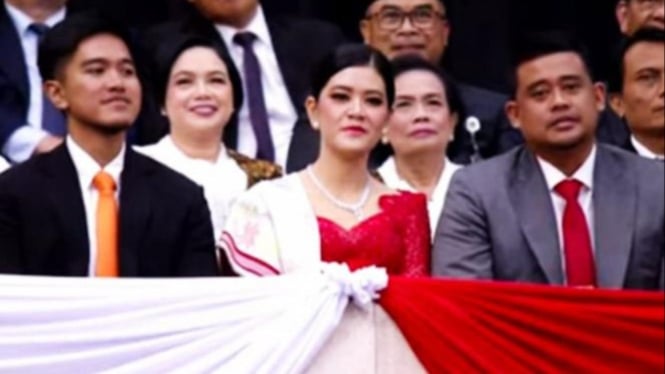 Kaesang Pangarep, Kahiyang Ayu bersama suaminya, Bobby Nasution menghadiri pelantikan Presiden dan Wakil Presiden RI, Prabowo Subianto-Gibran Rakabuming Raka.