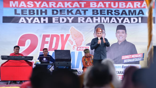 Calon Gubernur Sumut, Edy Rahmayadi saat kampanye di Batubara.