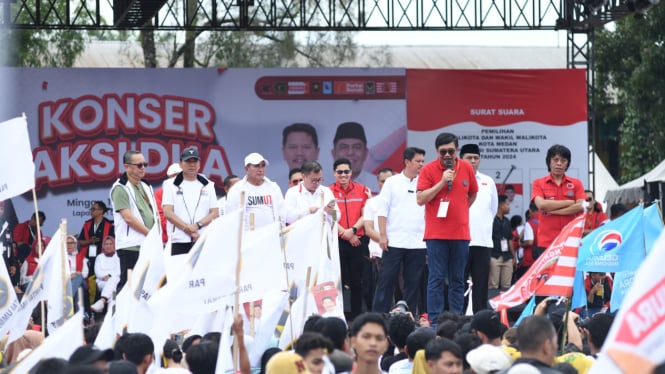 Para juru kampanye akbar Edy Rahmayadi-Hasan Basri Sagala.