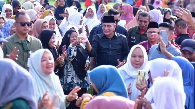 Cagub Sumut, Edy Rahmayadi saat bertatap muka dengan masyarakat di Kabupaten Paluta.