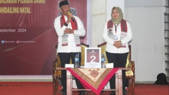 Paslon Bupati dan Wakil Bupati Madina, Saipullah Nasution-Atika Azmi Utammi Nasution.