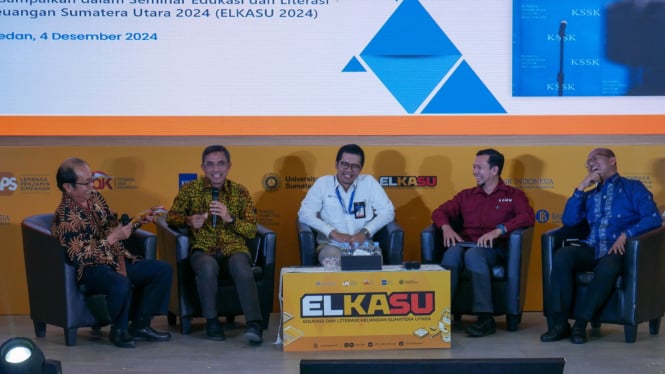 Para pemateri Edukasi dan Literasi Keuangan Sumatera Utara (Elkasu) 2024.