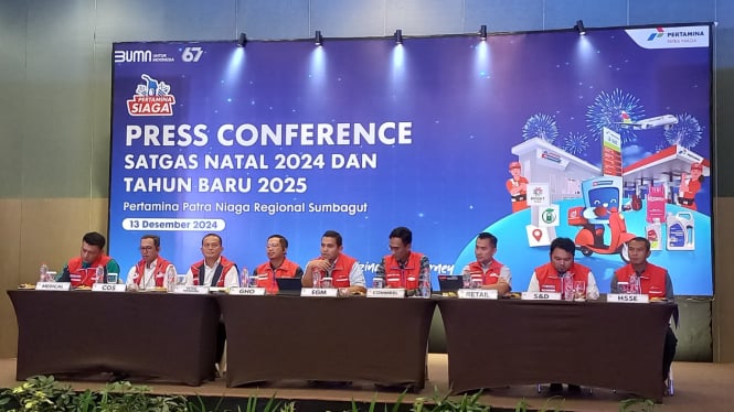 Press Conference Pertamina Sumbagut menghadapi Libur Nataru 2024.