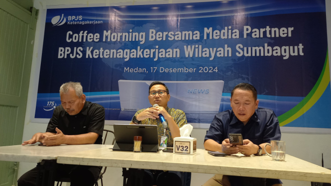 BPJS Ketenagakerjaan Sumbagut gelar Coffee Morning bersama awak media di Kota Medan.