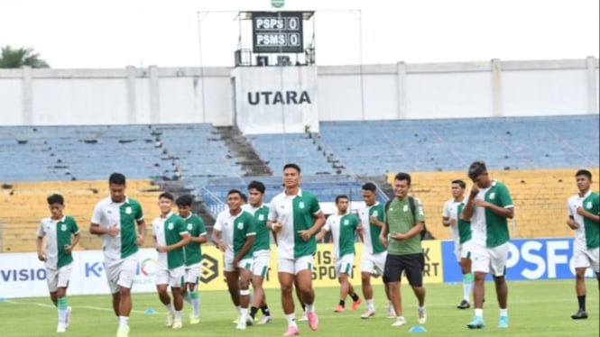 Pemain PSMS siap hadapi PSPS Pekanbaru.