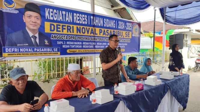 Anggota DPRD Sumut dari Fraksi Nasdem, Defri Noval Pasaribu reses di Kecamatan Medan Johor.