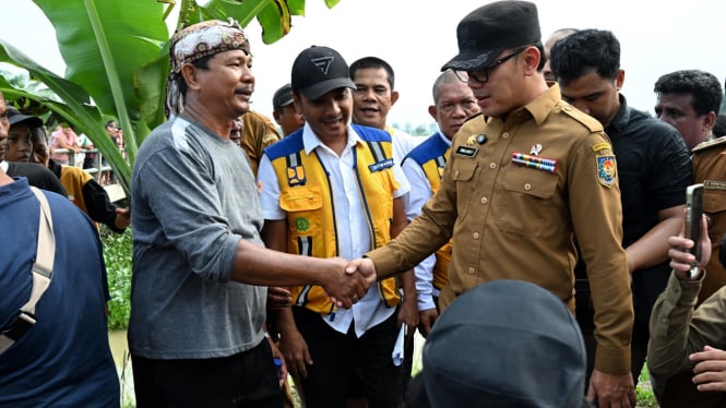 Wakil Menteri Dalam Negeri RI Bima Arya meninjau Penyumbatan Irigasi dan Titik Normalisasi Drainase di Kabupaten Deliserdang.