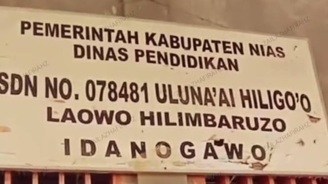 SD 078481 Uluna'ai Hiligo'o Hilimbarozu di Kabupaten Nias.