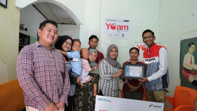 Pertamina salurkan bantuan ke anak-Anak penderita kanker di Kota Medan.