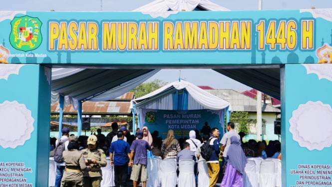 Pemko Medan gelar pasar murah Ramadan dan Idulfitri 1446 Hijriah.