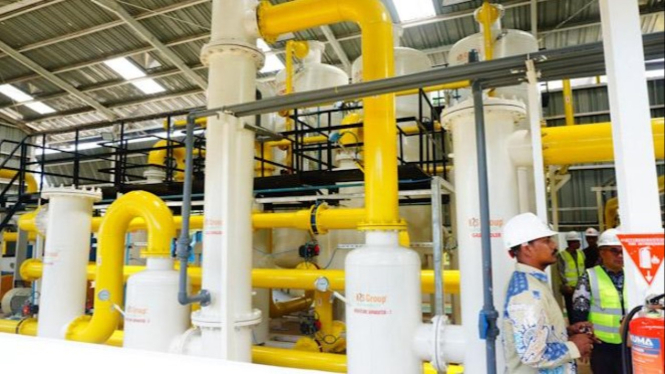 Instalasi pabrik pengolahan BioCNG komersial kedua PT KIS Biofuels Indonesia.