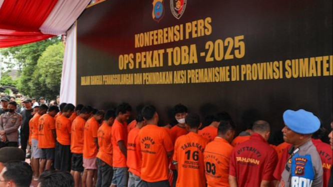 Polda Sumut gelar dalam Operasi Pekat Toba 2025.