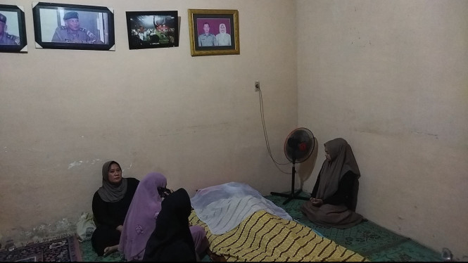 Suasana rumah duka Suharto AD, di Kecamatan Medan Johor, Kota Medan.