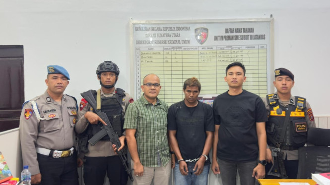 Mardiansyah alias Bendil, pelaku pembacokan Jaksa Kejari Deliserdang ditangkap.