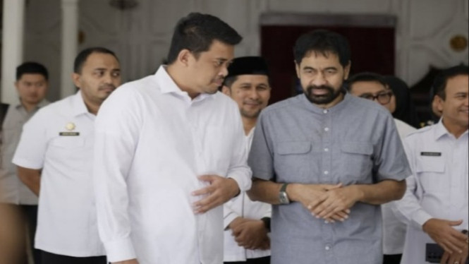 Gubernur Aceh, Muzakir Manaf bersama Gubernur Sumut, Bobby Nasution.