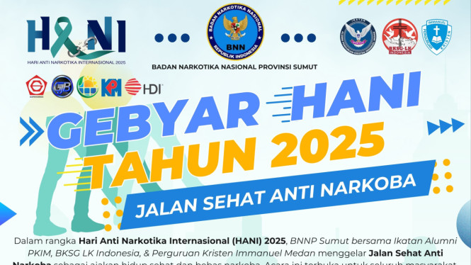 Peringati HANI digelar Jalan Sehat Anti Narkoba.