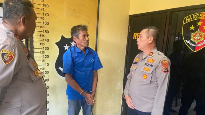 AN, pelaku saat diamankan polisi.