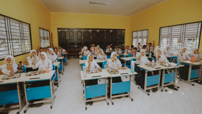 Pelaksanaan MBG di SMP Negeri 20 Medan.