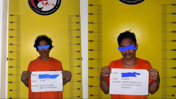 Polres Labusel tangkap dua pelaku pengedar sabu.