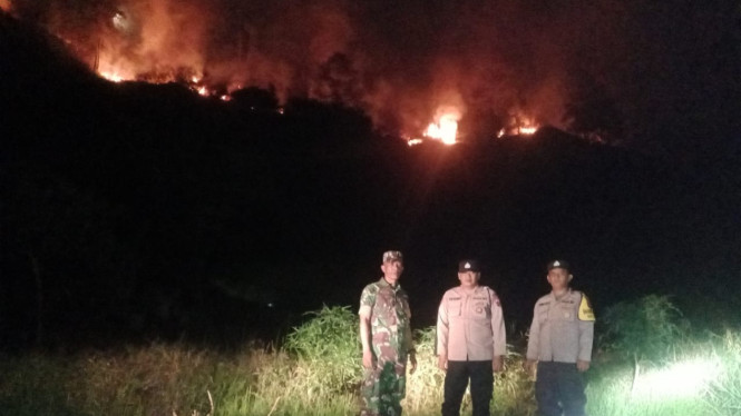 Perbukitan Sihorbo, di Haranggaol Horisan, Simalungun terbakar.