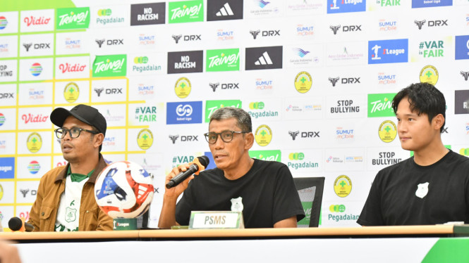 Asisten pelatih PSMS Medan, Welliansyah konferensi pers jelang pertandingan PSMS vs Persiraja di Stadion Utama Sumut.