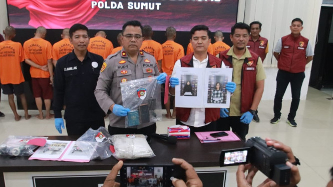 Polres Sergai gelar konferensi pers.