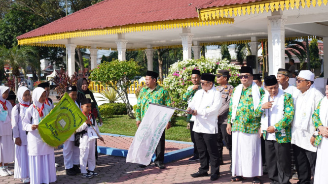 Pelepasan Praktik Manasik Haji Akbar MDTA ke-14 Tahun 2026 di Kabupaten Deli Serdang.