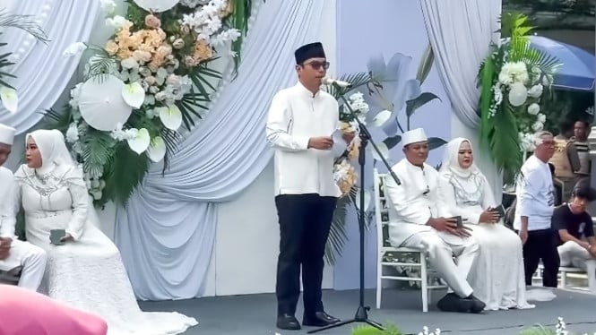 Walikota Medan, Rico Waas saat hadiri pernikahan berlangsung di CFD.