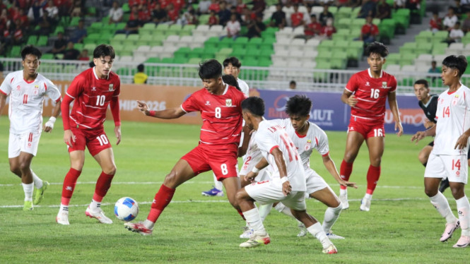 Timnas Indonesia U-19 vs Myanmar dalam laga Piala AFF U-19, di Stadion Utama Sumut, Kabupaten Deli Serdang.