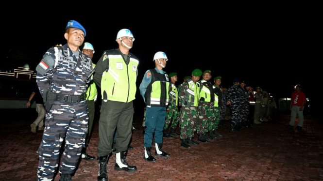 Tim gabungan saat gelar apel patroli dalam pemberantasan narkoba di Kabupaten Asahan.