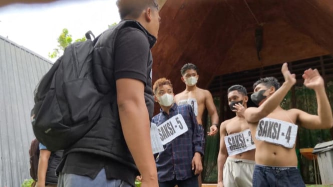 Polisi gelar pra-rekonstruksi kasus tenggelamnya Steven Arya Sitorus, di wisata Tangkahan, Kabupaten Langkat.