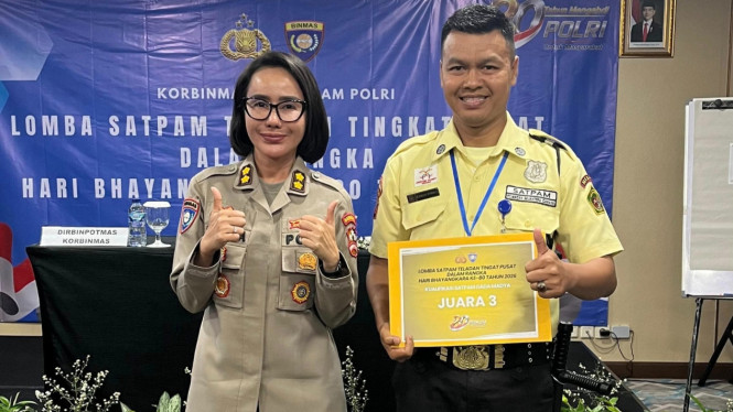 Satpam PT Macan Sejahtera Cahaya, Edward Syandi juara ketiga Lomba Satpam Teladan 2026.