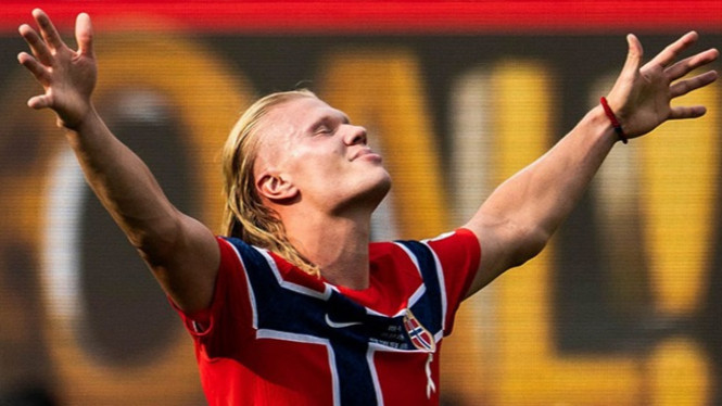 Striker Norwegia, Erling Haaland.