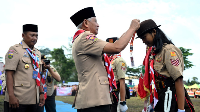 Wagub Sumut, Surya saat pembukaan Jambore Daerah XI Sumut 2026, di Kabupaten Deli Serdang.