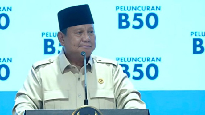 Presiden Prabowo Subianto saat peluncuran Biodiesel B50.