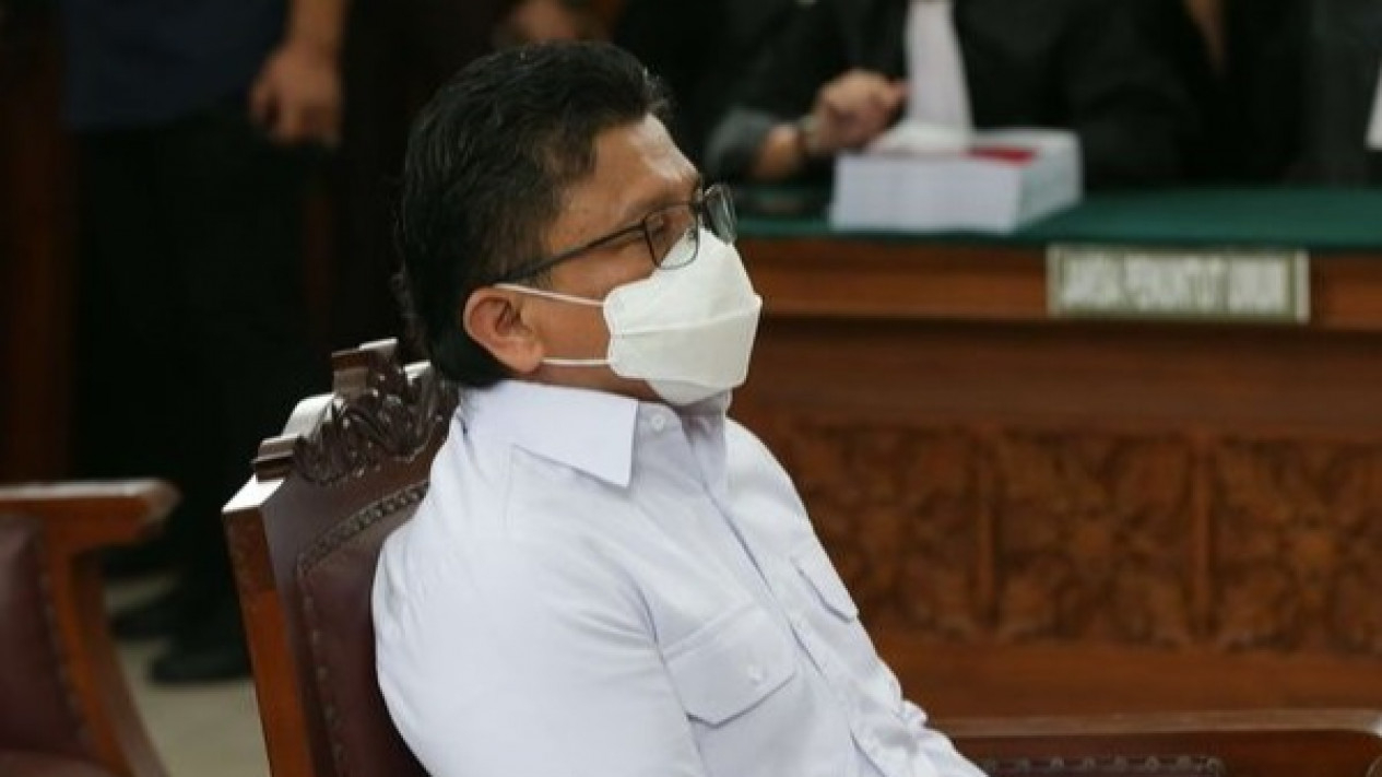 Ferdy Sambo saat mengikuti persidangan.