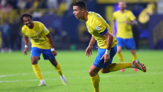 Cristiano Ronaldo saat bela Al Nassr vs Al Akhdoud. Cristiano Ronaldo saat bela Al Nassr vs Al Akhdoud.