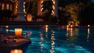 Ilustrasi Dining by the Pool Ilustrasi Dining by the Pool