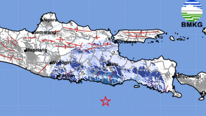 BMKG Shake Map: Gempa Malang.