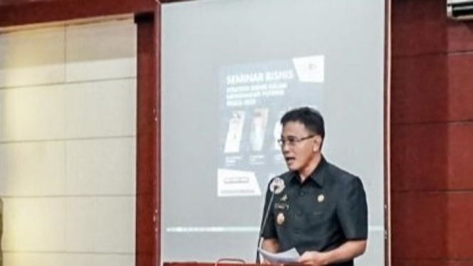 Bupati Ciamis saat menjadi Keynote Speaker pada Seminar Bisnis.