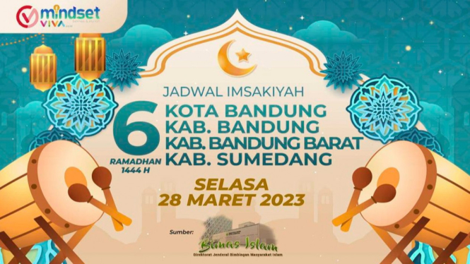 Jadwal imsakiyah dan waktu sholat Bandung, Garut dan Sumedang hari ini.